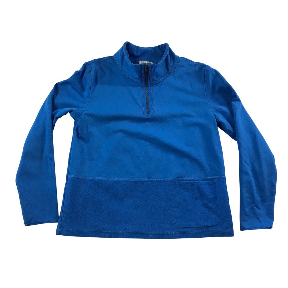 Escape by Habitat Clothes Blue Quarter Zip Pullover Mock Neck Top 30121 Small